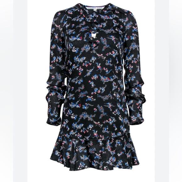Veronica Beard Preston Silk Floral Ruffle Mini Dress Sz 2 - Picture 1 of 11